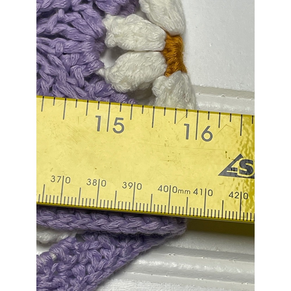 Akira Crochet Sleeveless Lavender Boho Daisy Tank Top Women's M - Picture 9 of 11